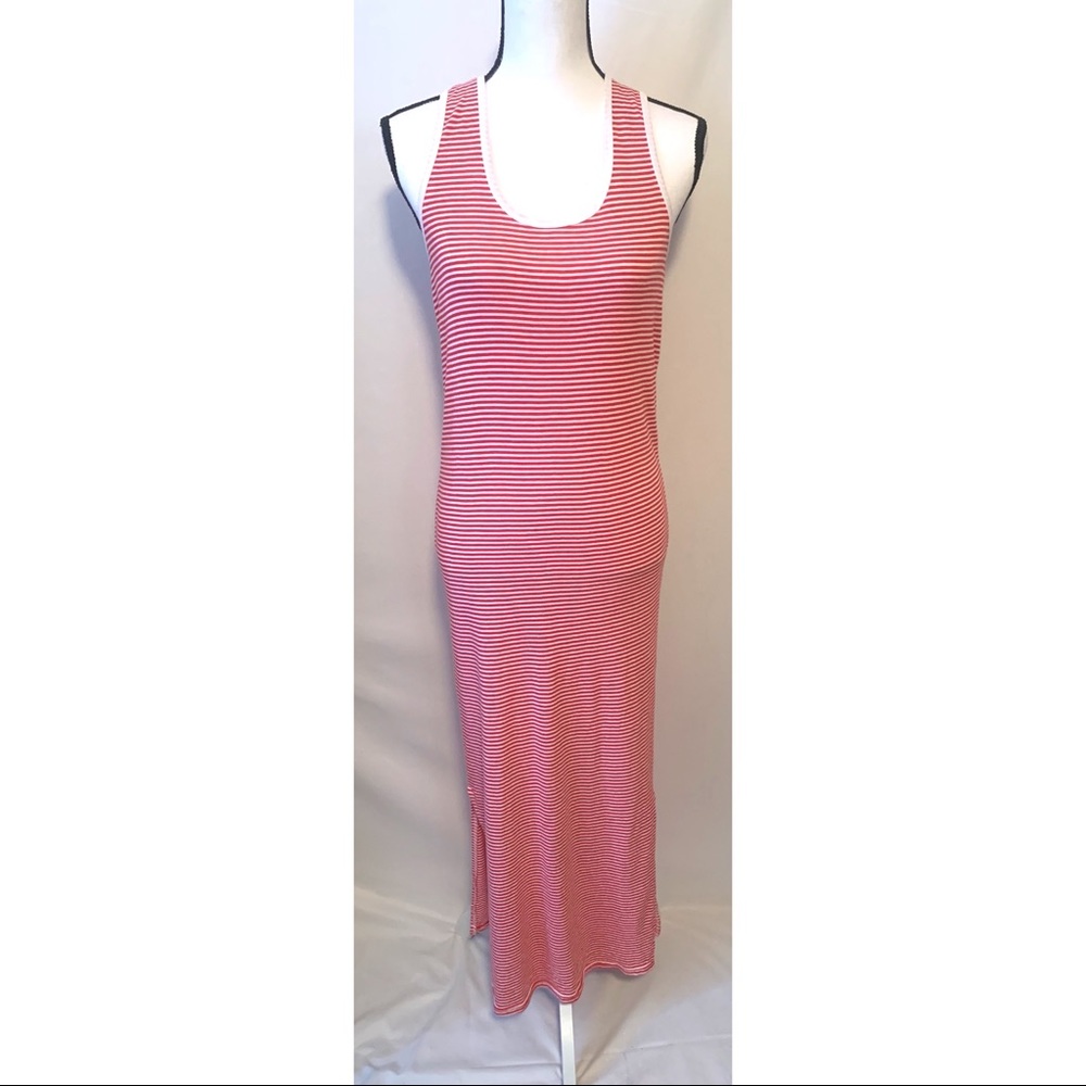5/$20 Westloop red & white striped maxi dress size small maternity large regular